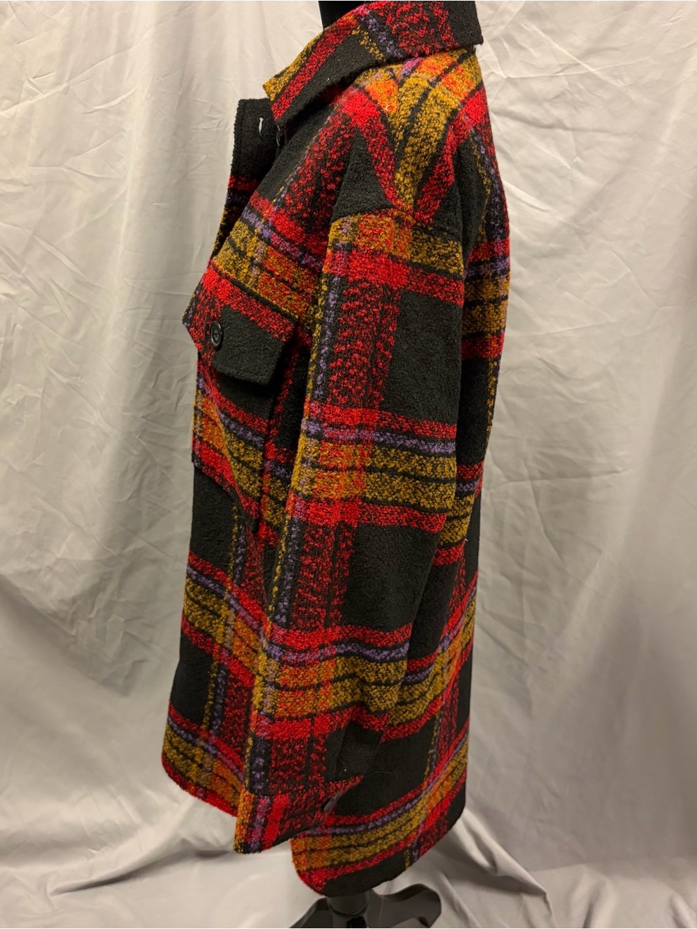 For the Republic Plaid Shacket | Black, Red, purple and Mustard | Size S - Picture 3 of 10